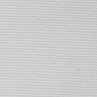 A close-up image of a white fabric square with a texture formed by light gray horizontal lines or seams.